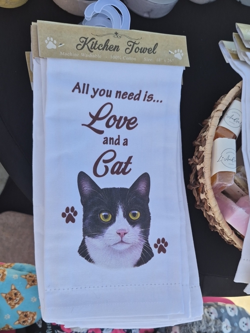Kitchen Towel - Love and a Cat